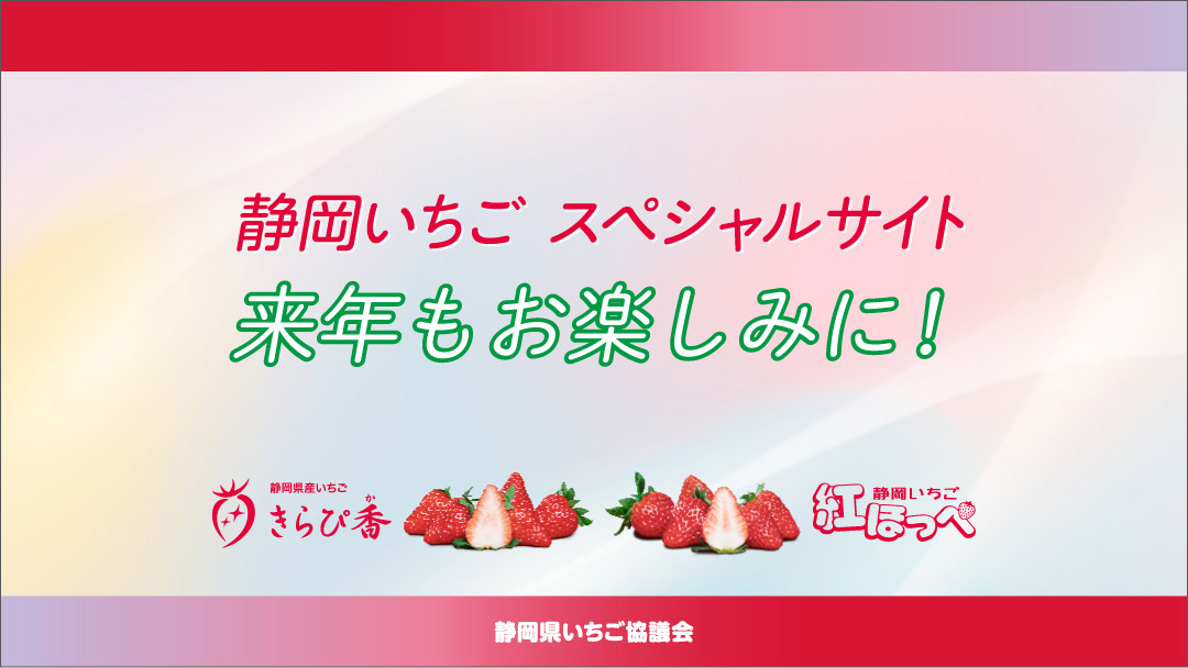静岡いちごスペシャルサイト 来年もお楽しみに!